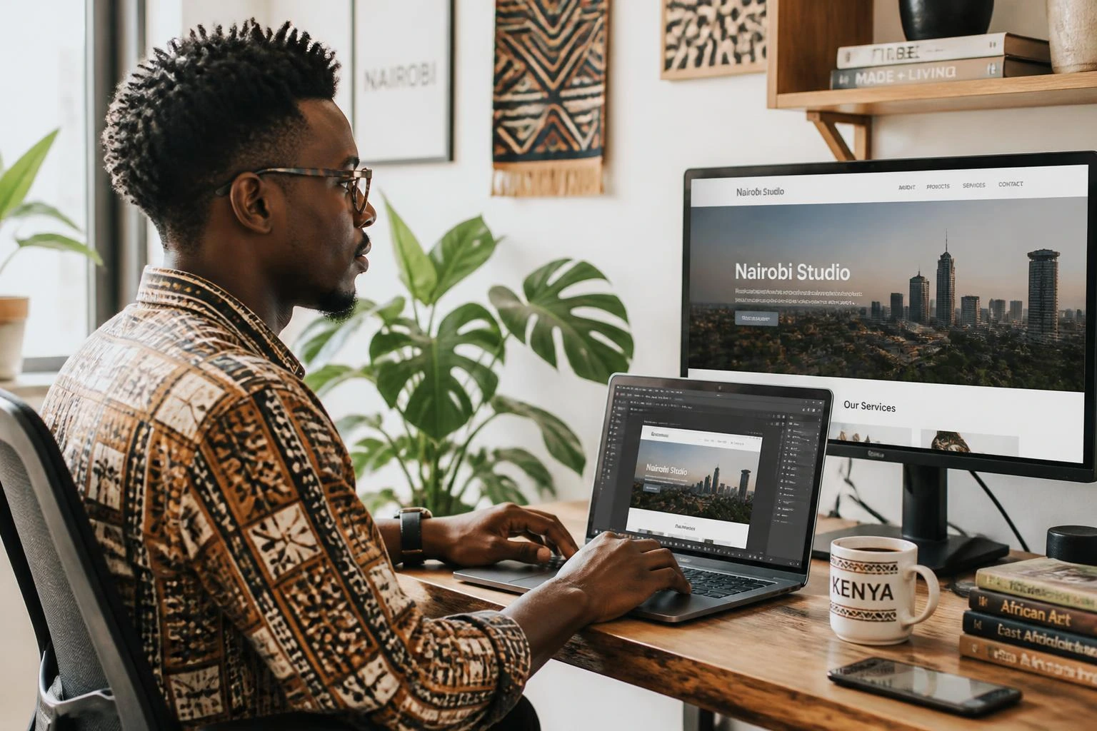 Kenyan web designer in Nairobi building a responsive business website
